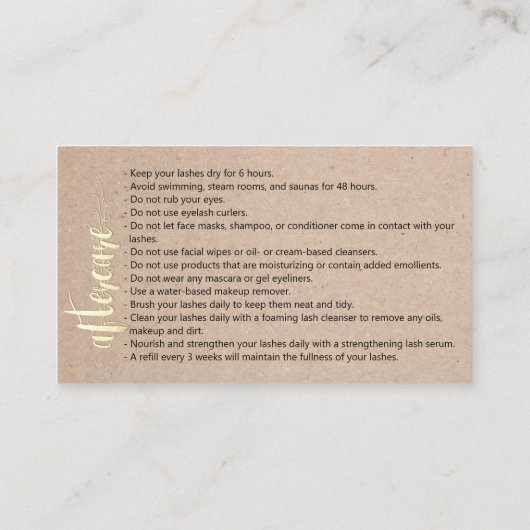 Nazorginstructies Brow Microblade Kraft Visitekaartje (Achterkant)