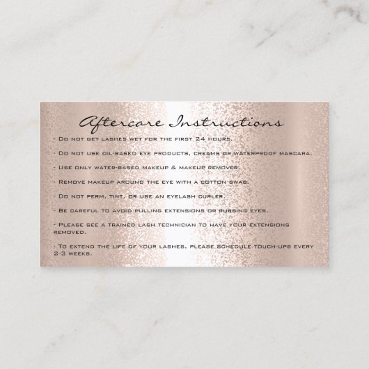 Nazorginstructies Brows Logo Crown Microblade Visitekaartje (Achterkant)