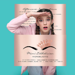 Nazorginstructies Brows Princess Microblading Visitekaartje