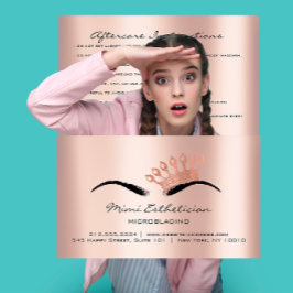Nazorginstructies Brows Princess Microblading Visitekaartje