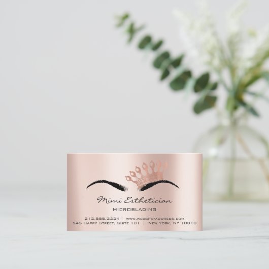 Nazorginstructies Brows Princess Microblading Visitekaartje (Staand voorkant)