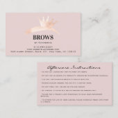 Nazorginstructies Eyebrow Crown Microblading Visitekaartje (Voorkant / Achterkant)
