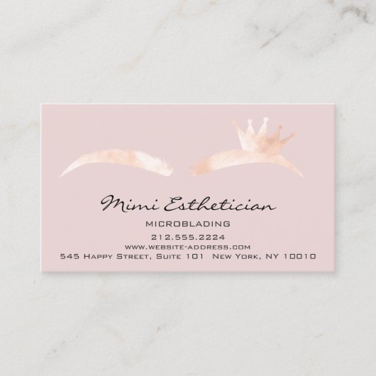 Nazorginstructies Eyebrow Crown Microblading Visitekaartje (Voorkant)