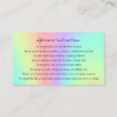 Nazorginstructies Eyebrow Crown Roos Holograp Visitekaartje (Achterkant)