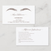 Nazorginstructies Eyebrow Ros Microblade Logo Visitekaartje (Voorkant / Achterkant)