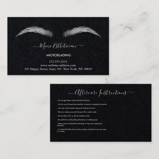 Nazorginstructies Eyebrow Ros Microblade Logo Visitekaartje (Voorkant / Achterkant)