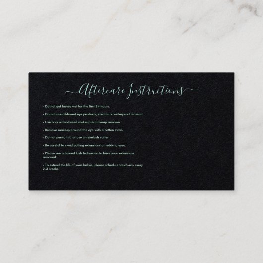 Nazorginstructies Eyebrow Ros Microblade Logo Visitekaartje (Achterkant)