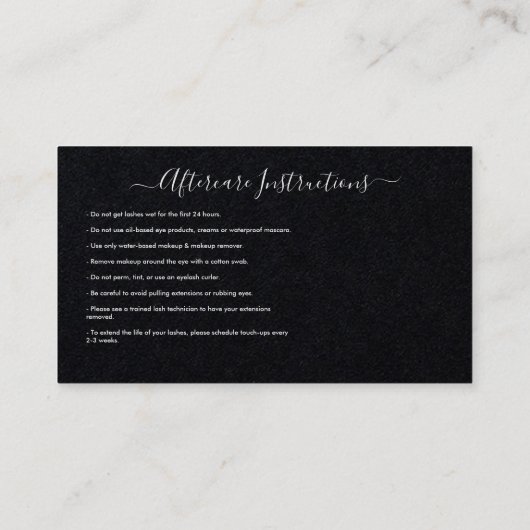 Nazorginstructies Eyebrow Ros Microblade Logo Visitekaartje (Achterkant)