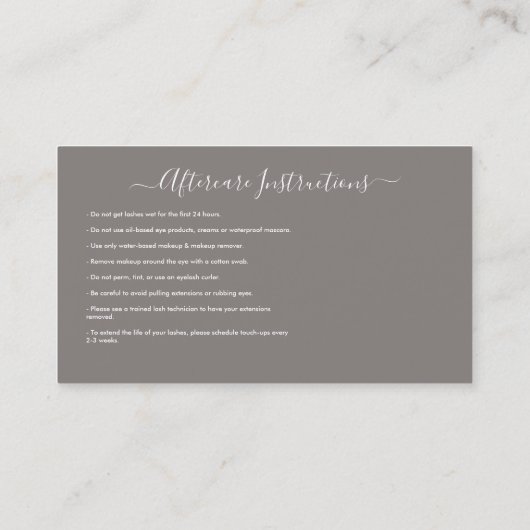 Nazorginstructies Eyebrow Ros Microblade Logo Visitekaartje (Achterkant)