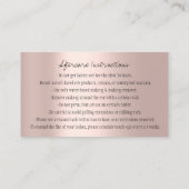 Nazorginstructies Eyebrows Crown Logo Roos Visitekaartje (Achterkant)