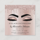 Nazorginstructies Eyelashes Roos Gold Pink Vierkante Visitekaartje (Voorkant)