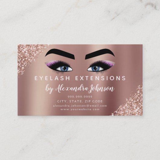 Nazorginstructies Eyelashes Roos Gold Visitekaartje (Voorkant)