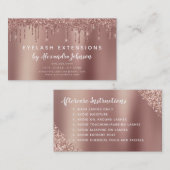 Nazorginstructies Eyelashes Roos Gold Visitekaartje (Voorkant / Achterkant)