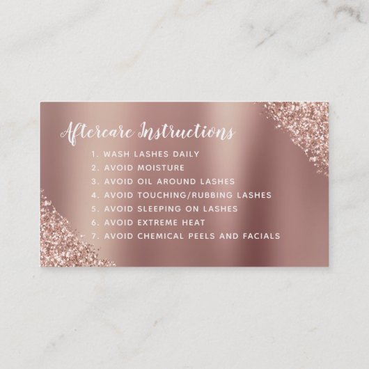 Nazorginstructies Eyelashes Roos Gold Visitekaartje (Achterkant)