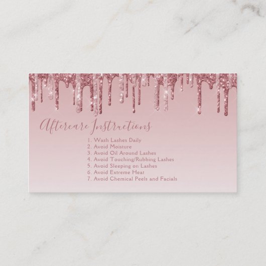 Nazorginstructies Eyelashes Roos Gold Visitekaartje (Achterkant)