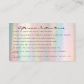 Nazorginstructies Glitter Gold Holograaf Drip Visitekaartje (Achterkant)