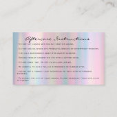 Nazorginstructies Glitter Roos Holograaf Drip Visitekaartje (Achterkant)