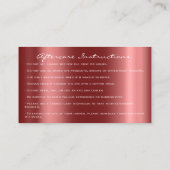 Nazorginstructies Lash Burgundy Drip Confetti Visitekaartje (Achterkant)