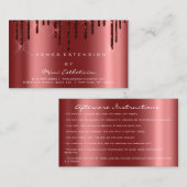 Nazorginstructies Lash Burgundy Drips Spark Visitekaartje (Voorkant / Achterkant)