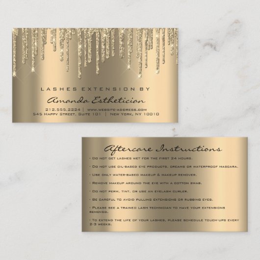Nazorginstructies Lash Extension Sparkl Drivers Visitekaartje (Voorkant / Achterkant)