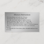 Nazorginstructies Lash Gold Drips Spark Visitekaartje (Achterkant)