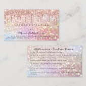 Nazorginstructies Lash Roos Drift holografisch Visitekaartje (Voorkant / Achterkant)