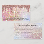 Nazorginstructies Lash Roos Drift holografisch Visitekaartje (Voorkant / Achterkant)