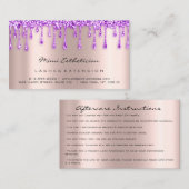 Nazorginstructies Lash Roos Drip Make-up Studi Visitekaartje (Voorkant / Achterkant)