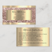 Nazorginstructies Lash Roos Gold Blush Framed Visitekaartje (Voorkant / Achterkant)