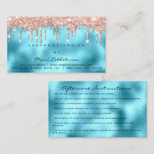 Nazorginstructies Lash Roos Gold Drids Ocean Visitekaartje (Voorkant / Achterkant)