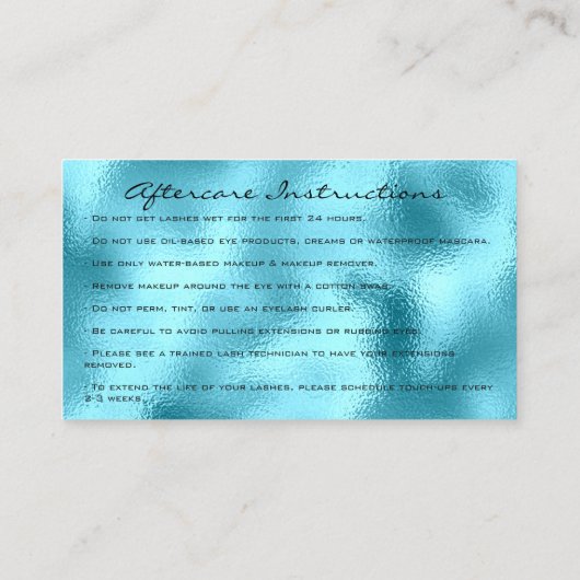 Nazorginstructies Lash Roos Gold Drids Ocean Visitekaartje (Achterkant)