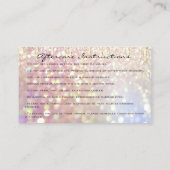 Nazorginstructies Lash Roos Gold Drip Glitter Visitekaartje (Achterkant)