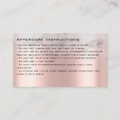 Nazorginstructies Lash Roos Gold Drips Marmer Visitekaartje (Achterkant)