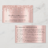 Nazorginstructies Lash Roos Gold Drips Vonk Visitekaartje (Voorkant / Achterkant)