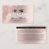 Nazorginstructies Lash Roos Gold Drips Vonk Visitekaartje (Voorkant / Achterkant)