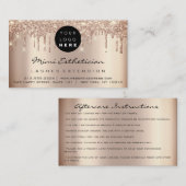 Nazorginstructies Lash Roos Gold Drivers Logo Visitekaartje (Voorkant / Achterkant)