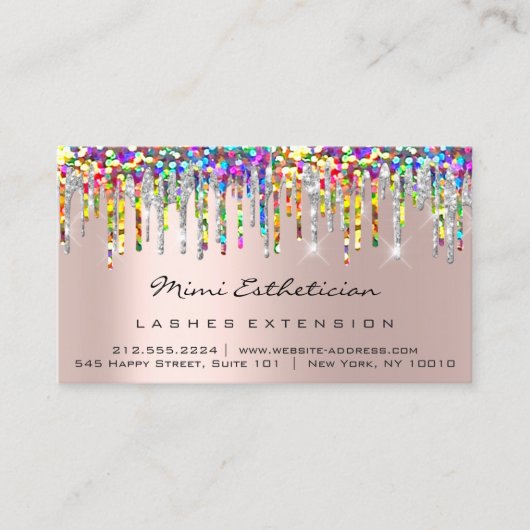 Nazorginstructies Lash Roos Holograaf Unicorn Visitekaartje (Voorkant)