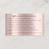 Nazorginstructies Lash Roos rokergroene ogen Visitekaartje (Achterkant)