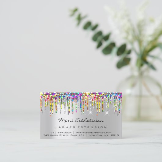 Nazorginstructies Lash Silver Holografen Visitekaartje (Staand voorkant)