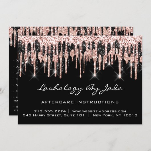 Nazorginstructies Lashes Back Roos Gold Drives Kaart (Voorkant / Achterkant)