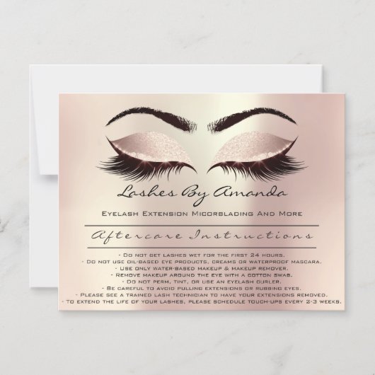 Nazorginstructies Lashes Extension Microbladi Magnetische Uitnodiging (Voorkant)