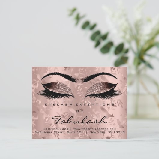 Nazorginstructies Lashes Extension Roos Birds Briefkaart (Staand voorkant)