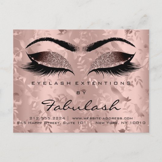 Nazorginstructies Lashes Extension Roos Birds Briefkaart (Voorkant)