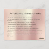 Nazorginstructies Lashes Extension Roos Gold Briefkaart (Achterkant)