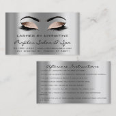 Nazorginstructies Lashes Extension Roos Grey Visitekaartje (Voorkant / Achterkant)