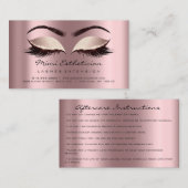 Nazorginstructies Lashes Vonk Glitter Roos Visitekaartje (Voorkant / Achterkant)
