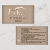 Nazorginstructies Logo Microblade Gold BU Visitekaartje (Voorkant / Achterkant)