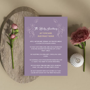 Nazorginstructies Logo vrouwen Lichaam Paarse Advieskaart