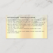 Nazorginstructies Luxe Gouden Glitter Druppels Visitekaartje (Achterkant)