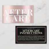 Nazorginstructies Modern Lash Roos Gold Kaart Afsprakenkaartje (Voorkant / Achterkant)